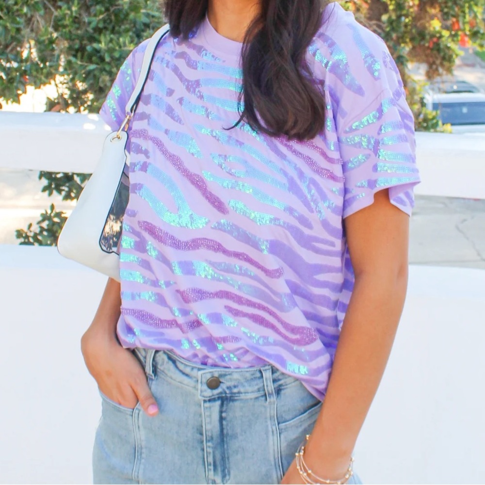 NWT! Queen of Sparkles Eye of the Tiger Striped Shirt